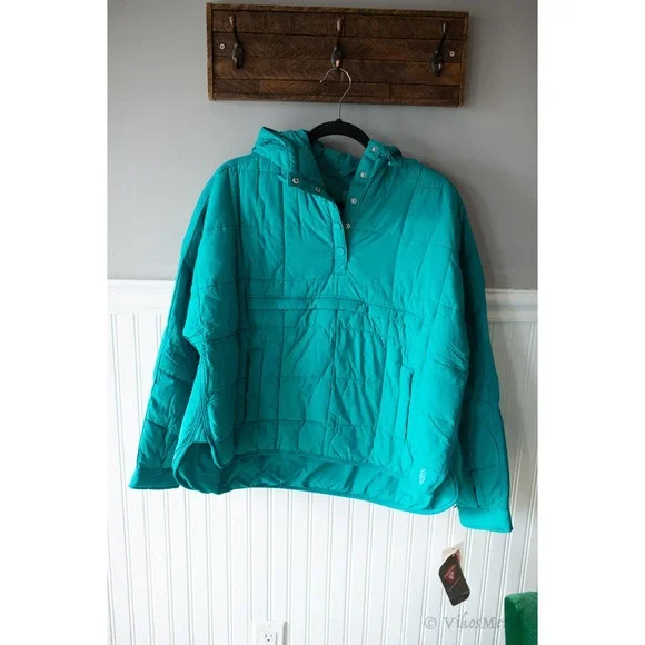 Free People Pippa Packable Pullover Puffer Jacket Small Teal - Picture 3 of 7